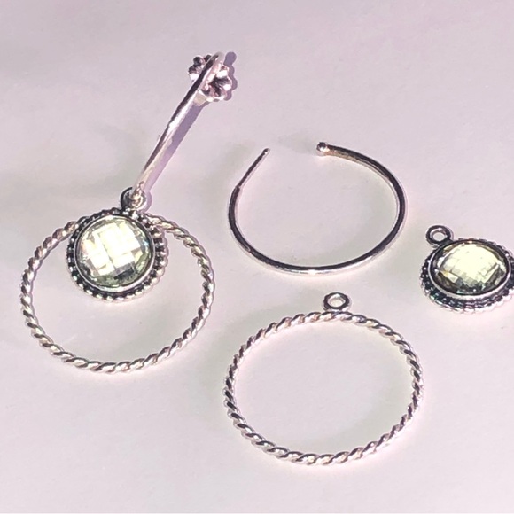 Retired Pandora Autumn Skies Compose Earring Set 925 Ale - Picture 4 of 13